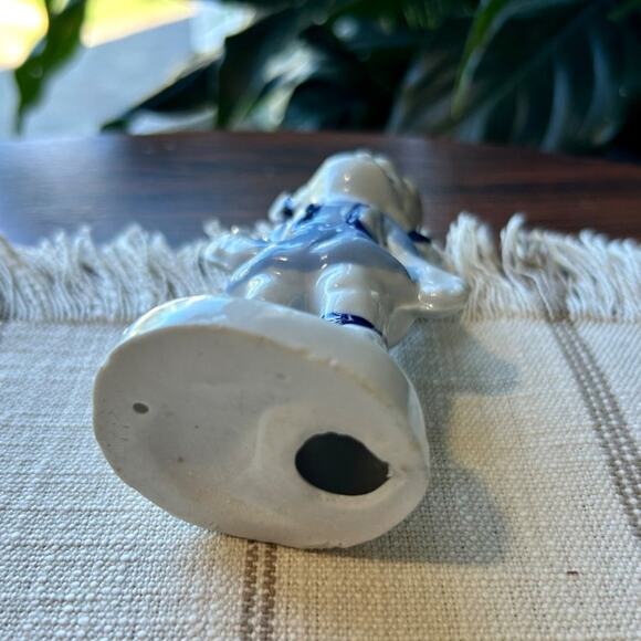 Vintage Blue White Porcelain Figurine of Little Holland Girl in Blue Dress - Picture 2 of 12